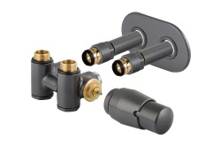 HOPA - THERMCOMB-SET, středový ventil (Z4K) s připojením pro elektrickou tyč - Barva - Antracit, Varianta - Pravá (RDTHERMCOMSETRA)