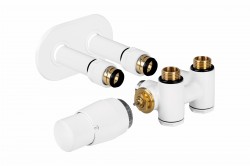 HOPA - THERMCOMB-SET, středový ventil (Z4K) s připojením pro elektrickou tyč - Barva - Bílá, Varianta - Levá (RDTHERMCOMSETLW)