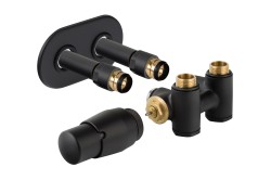 HOPA - THERMCOMB-SET, středový ventil (Z4K) s připojením pro elektrickou tyč - Barva - Černá strukturální, Varianta - Levá (RDTHERCOMSETLMB)