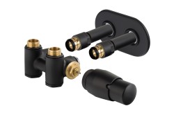 HOPA - THERMCOMB-SET, středový ventil (Z4K) s připojením pro elektrickou tyč - Barva - Černá strukturální, Varianta - Pravá (RDTHERCOMSETRMB)
