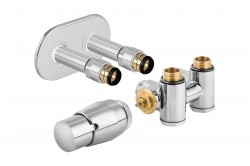 HOPA - THERMCOMB-SET, středový ventil (Z4K) s připojením pro elektrickou tyč - Barva - Chrom, Varianta - Levá (RDTHERMCOMSETLC)
