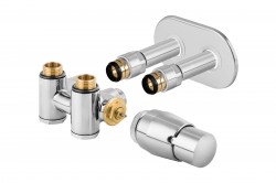 HOPA - THERMCOMB-SET, středový ventil (Z4K) s připojením pro elektrickou tyč - Barva - Chrom, Varianta - Pravá (RDTHERMCOMSETRC)