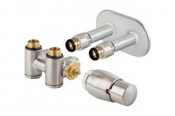 HOPA - THERMCOMB-SET, středový ventil (Z4K) s připojením pro elektrickou tyč - Barva - Nerez, Varianta - Pravá (RDTHERMCOMSETRS)