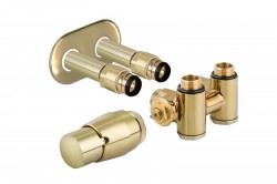 HOPA - THERMCOMB-SET, středový ventil (Z4K) s připojením pro elektrickou tyč - Barva - Zlatá lesklá, Varianta - Levá (RDTHERMCOMSETLG)