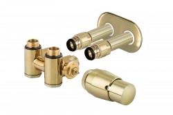 HOPA - THERMCOMB-SET, středový ventil (Z4K) s připojením pro elektrickou tyč - Barva - Zlatá lesklá, Varianta - Pravá (RDTHERMCOMSETRG)