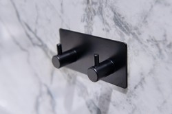 HOPA - Věšák na stěnu na nalepení 3M, kov, černá barva (KD02091772)