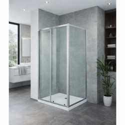 HOPA - VÝHODNÝ SET - OBDÉLNÍK SMART SELVA + PINA  s vaničkou - Barva rámu - Chrom/Leštěný hliník (ALU), Rozměr A - 100, Rozměr B - 80, Směr zavírání - Univerzální Levé / Pravé, Výplň - Čiré bezpečnostní sklo - 4 / 6 mm (OLOBD10080CC1)