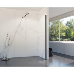 HOPA - Walk-in sprchový kout LAGOS BLACK NEW 200 - Barva rámu - Černá, Rozměr A - 110, Rozměr C - 200, Výplň - Čiré bezpečnostní sklo - 8 mm (BCLAGO11MBCN2)