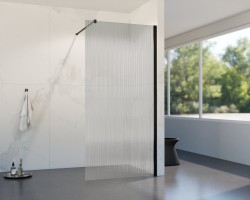 HOPA - Walk-in sprchový kout LAGOS BLACK NEW 200 - Barva rámu - Černá, Rozměr A - 120, Rozměr C - 200, Výplň - Vroubkované bezpečnostní sklo - 8 mm (BCLAGO12MBPN2)