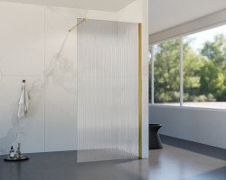 HOPA - Walk-in sprchový kout LAGOS GOLD NEW 200 - Barva rámu - Zlatá, Rozměr A - 120, Rozměr C - 200, Výplň - Vroubkované bezpečnostní sklo - 8 mm (BCLAGO12BGPN2)