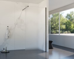 HOPA - Walk-in sprchový kout LAGOS GRAFIT NEW 200 - Barva rámu - Grafit, Doplňky - bez doplňku, Rozměr A - 120, Rozměr C - 200, Výplň - Matné bezpečnostní sklo - 8 mm (BCLAGO12GFN2)