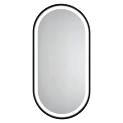 HOPA - Zrcadlo s LED osvětlením ERFURT BLACK - Rozměr A - 50 cm, Rozměr C - 100 cm (OLNZERF5010B)