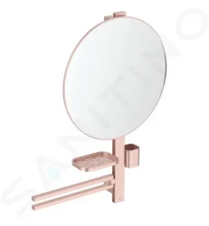 IDEAL STANDARD - ALU+ Zrcadlo s držákem ručníků, poličkou a pohárkem na kartáčky a pastu, rosé (BD587RO)