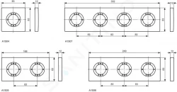 IDEAL STANDARD - Archimodule Krycí 2-otvorová rozeta 100 x 183 mm, chrom (A963725AA)