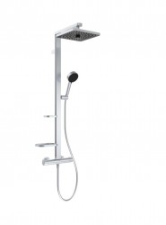 IDEAL STANDARD - Ceratherm ALU+ Sprchový set s termostatem, 26x26 cm, 2 proudy, stříbrná (BE210SI)