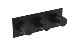 IDEAL STANDARD - Ceratherm C100 Termostatická sprchová baterie pod omítku, pro 3 spotřebiče, s tělesem, hedvábná černá (A7664XG)