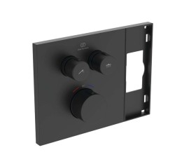 IDEAL STANDARD - Ceratherm Navigo Solos Termostatická baterie pod omítku, pro 2 spotřebiče, hedvábná černá (A7894XG)