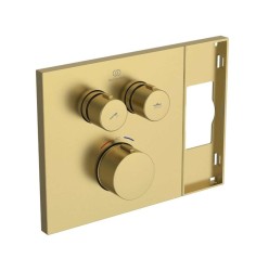 IDEAL STANDARD - Ceratherm Navigo Solos Termostatická baterie pod omítku, pro 2 spotřebiče, kartáčované zlato (A7894A2)