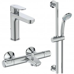 IDEAL STANDARD - CeraTherm Sprchový set s termostatem a umyvadlovou baterií, 3 proudy, chrom (BC984AA)