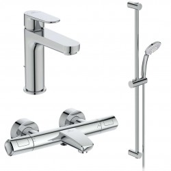 IDEAL STANDARD - CeraTherm Sprchový set s termostatem a umyvadlovou baterií, 3 proudy, chrom (BC985AA)