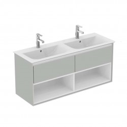IDEAL STANDARD - Connect Air Skříňka pod dvojumyvadlo 120 cm, lesklá světle šedá/matný bílý lak (E0829EQ)
