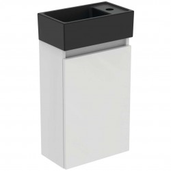 IDEAL STANDARD - Eurovit+ Skříňka s umývátkem, 55x35x20 cm, 1 dvířka, lesklá bílá/hedvábná černá (R0578WG)