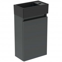 IDEAL STANDARD - Eurovit+ Skříňka s umývátkem, 55x35x20 cm, 1 dvířka, tmavě šedá/hedvábná černá (R0578TI)
