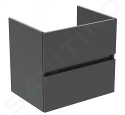 IDEAL STANDARD - Eurovit Umyvadlová skříňka, 55x60x44 cm, 2 zásuvky, lesklá šedá (R0259TI)