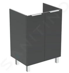 IDEAL STANDARD - Eurovit Umyvadlová skříňka, 84x60x44 cm, 2 dvířka, panty L/P, lesklá šedá (R0258TI)