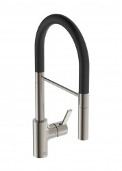 IDEAL STANDARD - Gusto Dřezová baterie s flexibilním ramenem a sprškou, ocel/černá (BD417GN)