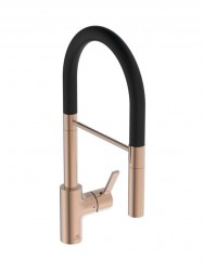 IDEAL STANDARD - Gusto Dřezová baterie s flexibilním ramenem a sprškou, Sunset Rose/černá (BD417J4)