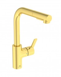 IDEAL STANDARD - Gusto Dřezová baterie s výsuvnou sprškou, kartáčované zlato (BD420A2)