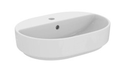 IDEAL STANDARD - i.Life O Umyvadlo na desku 55x40 cm, s přepadem, otvor pro baterii, bílá (T573401)