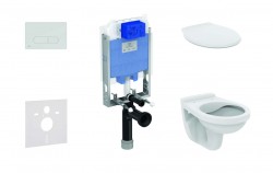 IDEAL STANDARD - ProSys Set předstěnové instalace, klozet Alpha se sedátkem, tlačítko Oleas M1, chrom (ProSys80M SP108)