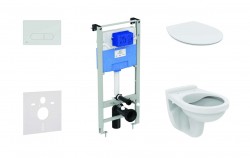 IDEAL STANDARD - ProSys Set předstěnové instalace, klozet Alpha se sedátkem, tlačítko Oleas M1, SoftClose, chrom (ProSys120M SP42)