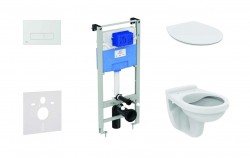 IDEAL STANDARD - ProSys Set předstěnové instalace, klozet Alpha se sedátkem, tlačítko Oleas M2, SoftClose, chrom mat (ProSys120M SP38)