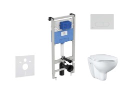 IDEAL STANDARD - ProSys Set předstěnové instalace, klozetu a sedátka  Bau Ceramic, tlačítka Oleas M1, Rimless, SoftClose, bílá (ProSys120M SP64)
