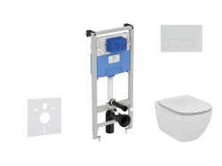 IDEAL STANDARD - ProSys Set předstěnové instalace, klozetu a sedátka  Tesi, tlačítka Oleas M2, Rimless, SoftClose, chrom (ProSys120M SP9)