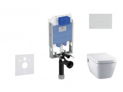 IDEAL STANDARD - ProSys Set předstěnové instalace, sprchovací toalety a sedátka TECEone, tlačítka Oleas M2, Rimless, SoftClose, bílá (ProSys80M SP127)