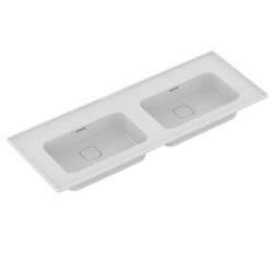 IDEAL STANDARD - Strada II Nábytkové dvojumyvadlo 124x46 cm, bez otvoru pro baterii, s Ideal Plus, bílá (T3636MA)