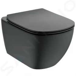 IDEAL STANDARD - Tesi Závěsné WC se sedátkem softclose, Aquablade, černá (T3546V3)