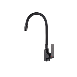 INVENA - Dřezová baterie Ligaria s elastickým výtokem, černá   (BZ-39-004-L)