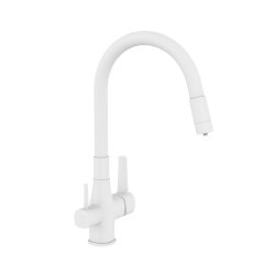 INVENA - Dřezová baterie s filtrem Glamour Trend, bílá (BZ-02-F02-V)