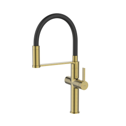 INVENA - Dřezová baterie s filtrem PERISA, Broušené zlato (BZ-51-F09-V)