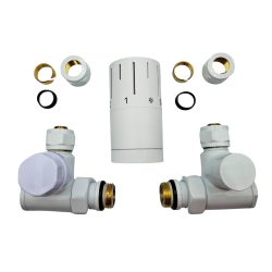 INVENA - Komplet termostatický axiální s otv. pod topné těleso bílý prov; (CD-26-B15-A)