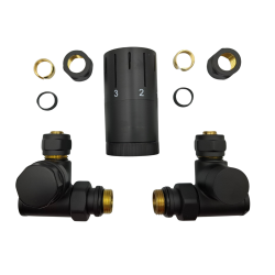 INVENA - Komplet termostatický axiální s otv. pod topné těleso černý prov; (CD-26-C15-A)