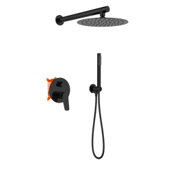 INVENA - Podomítková sada s baterií Alonia Trend, černý lesk (BS-70-004-V)
