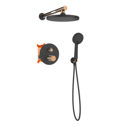 INVENA - Podomítková sada s baterií Moonlight Trend, černá/rose gold (BS-77-014-V)