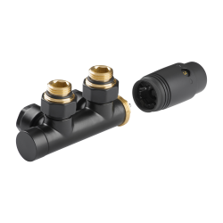 INVENA - Sada k dolnímu připojení zdvojená typu duoplex s blokací černá prov; (CZ-92-C15-S)