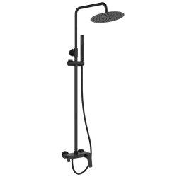 INVENA - Sprchový sloup s baterií, Alonia Trend, černý lesk(AU-70-D04-V)